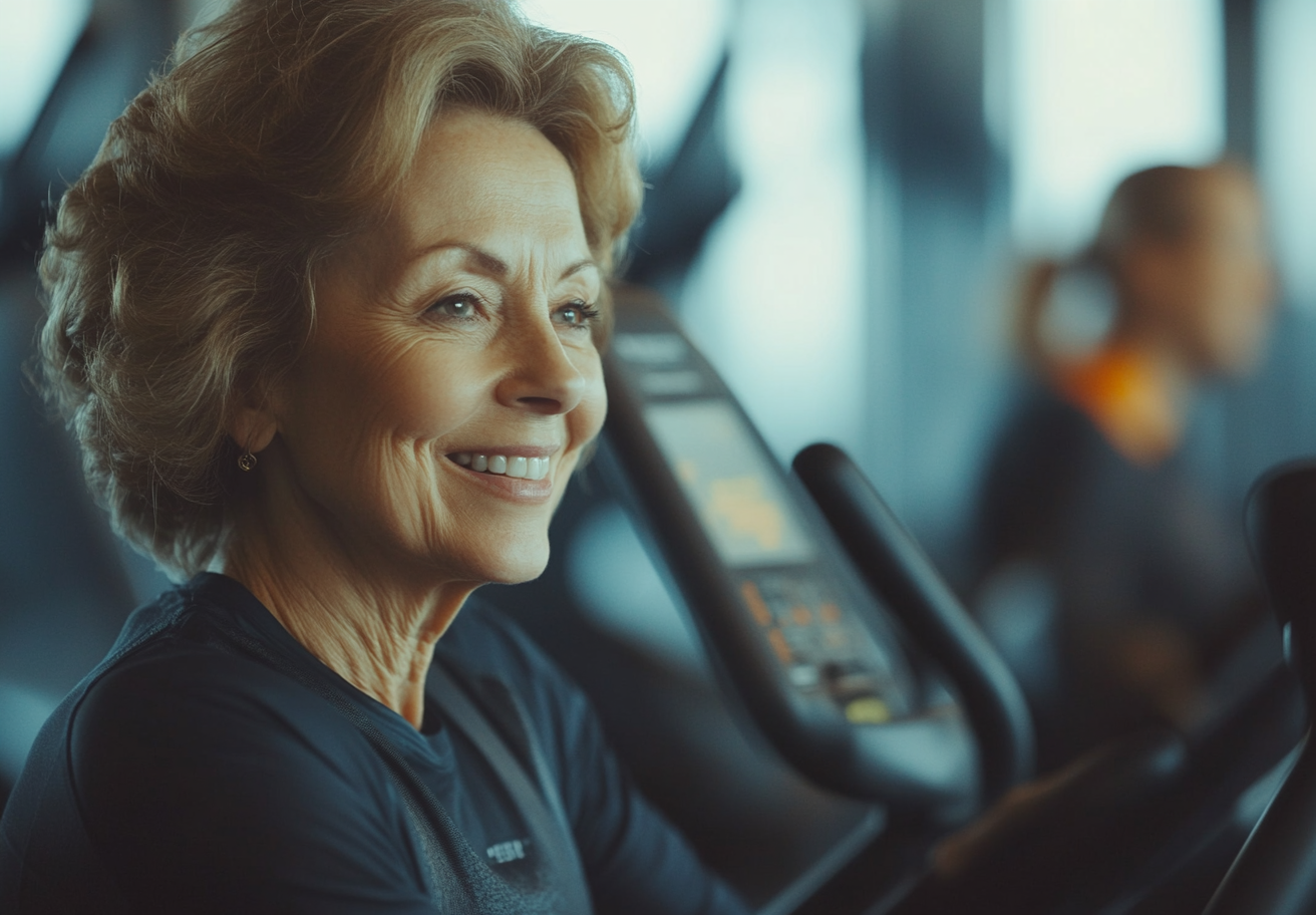 Старша жінка медитує